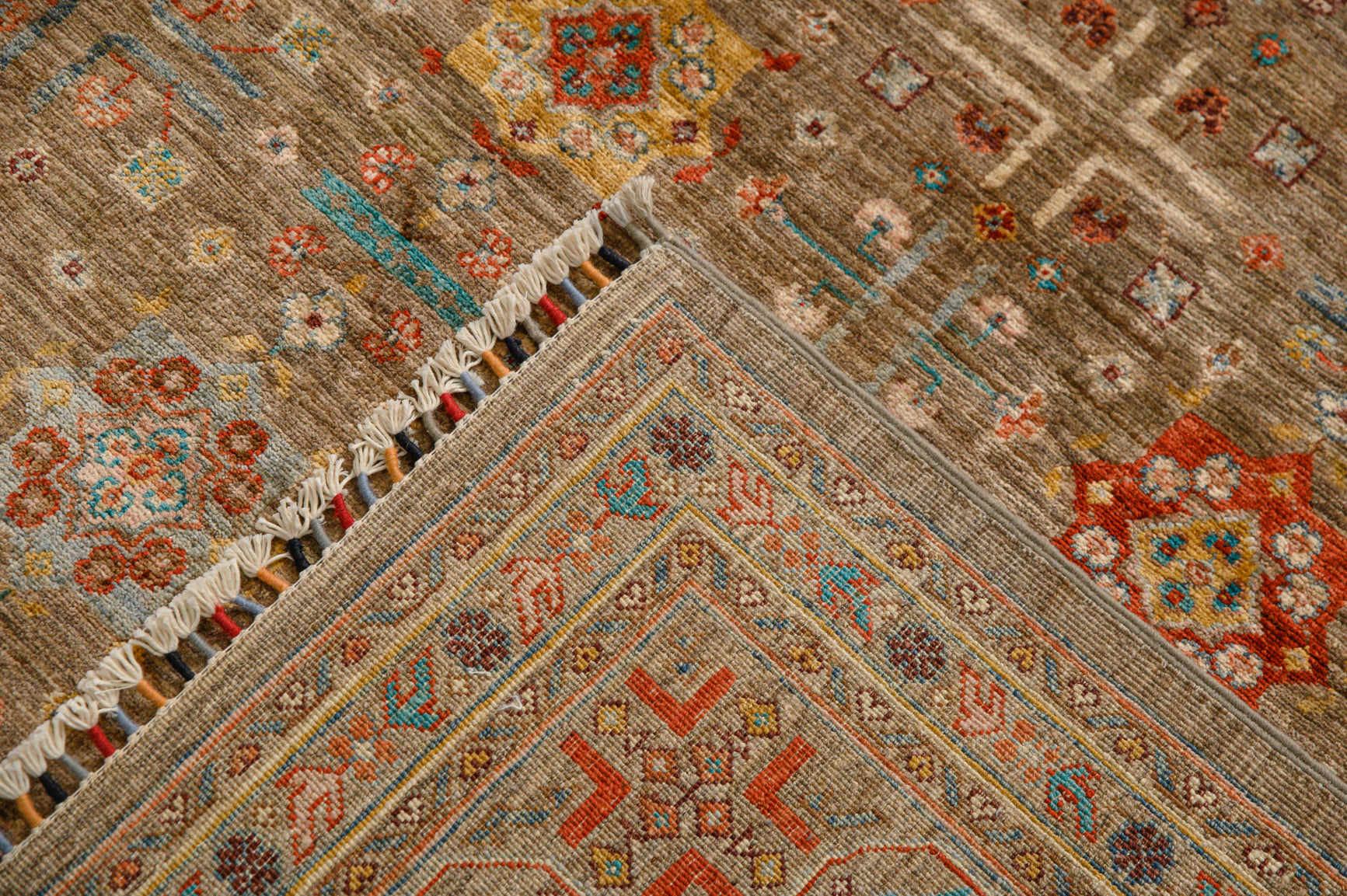 Beige Fawn Afghan Chobi Rug 296cm x 200cm