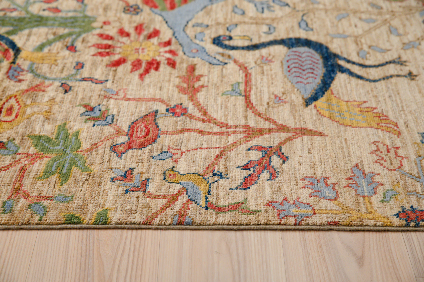 Cream Afghan Pictorial Chobi Wool Rug 232cm x 170cm