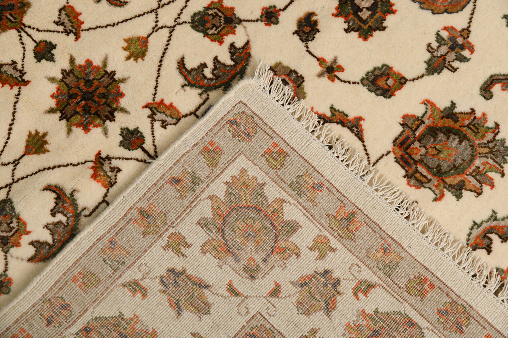 Cream Nain Jaipur Silk n Wool Rug 250cm x 150cm