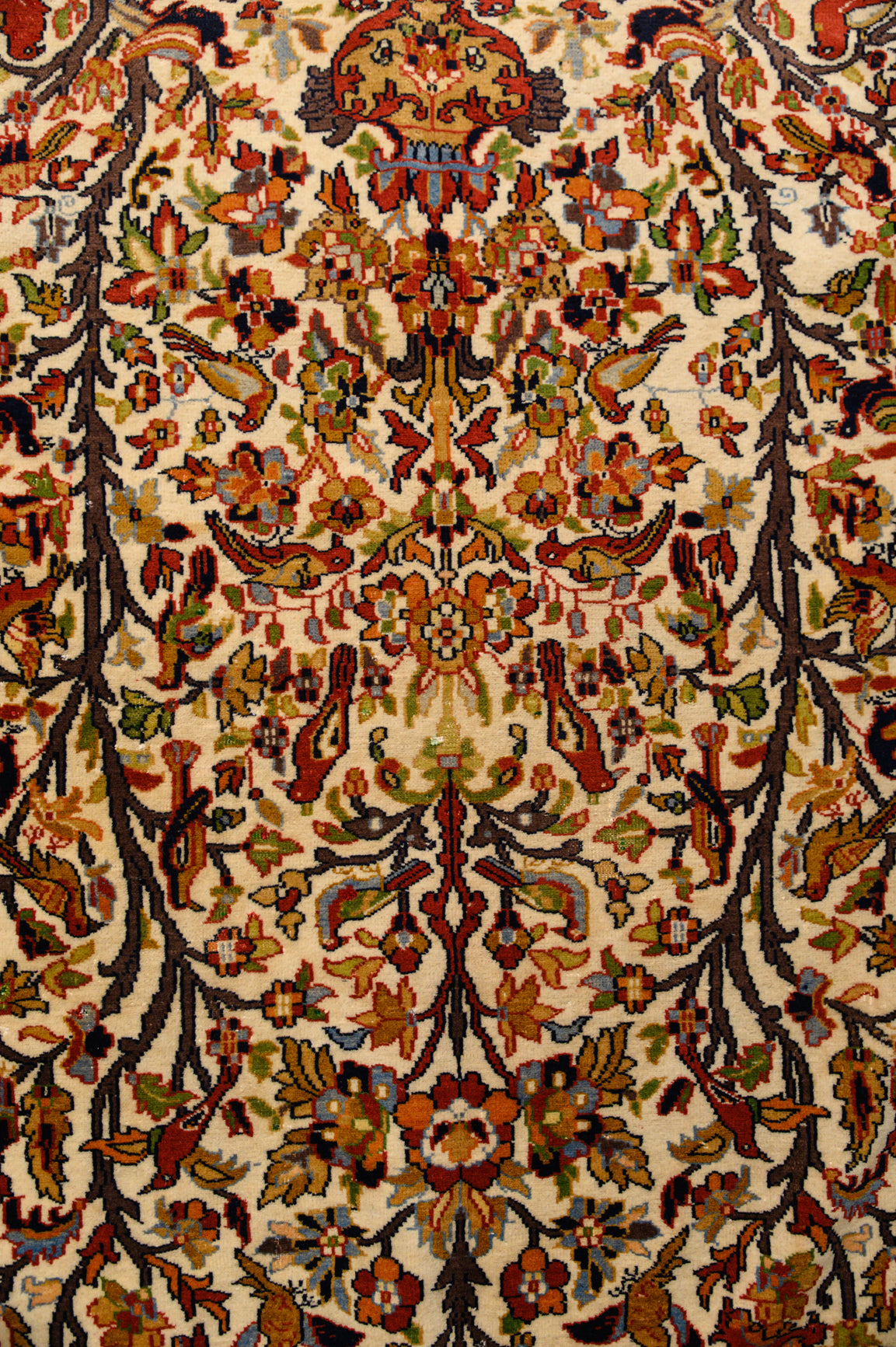 Cream Pictorial Persian Tabriz 195cm x1 23cm