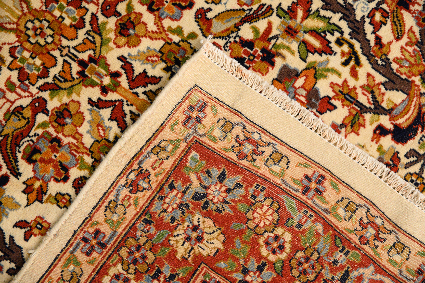 Cream Pictorial Persian Tabriz 195cm x1 23cm