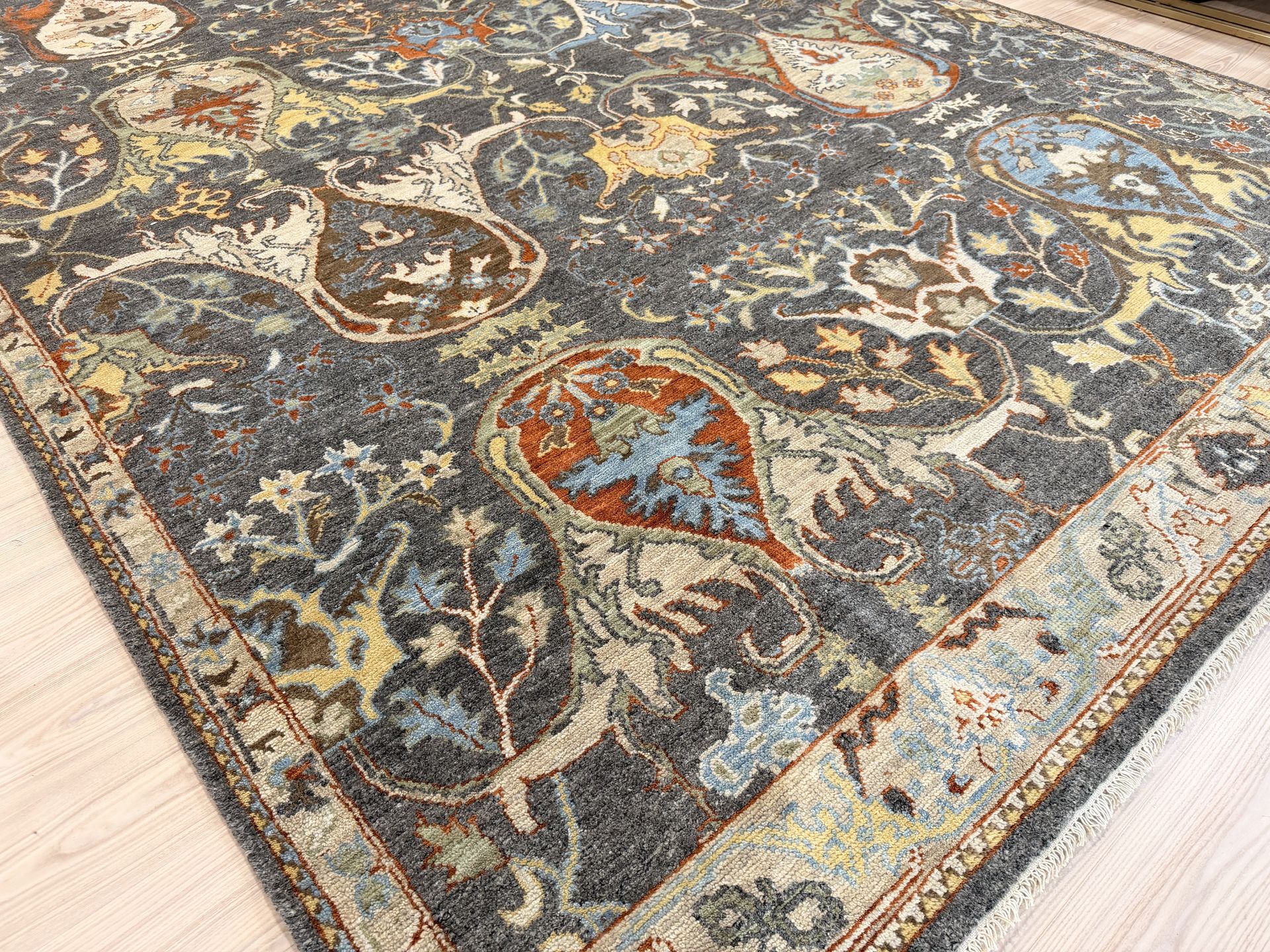 Grey Afghan Chobi Wool Rug 361cm x 271cm – Knot n' Co