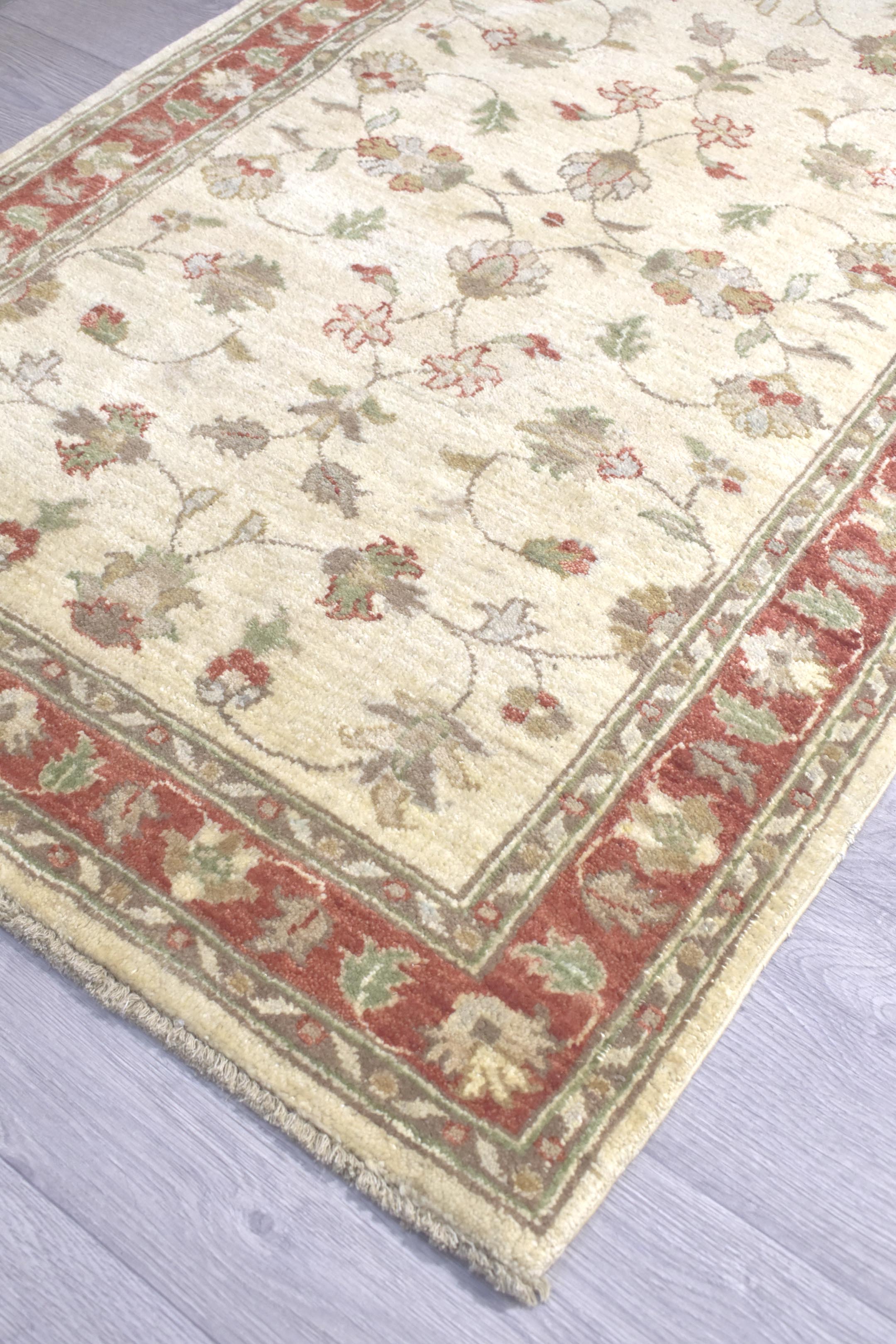 Cream Afghan Chobi Wool Rug 148cm x 92cm