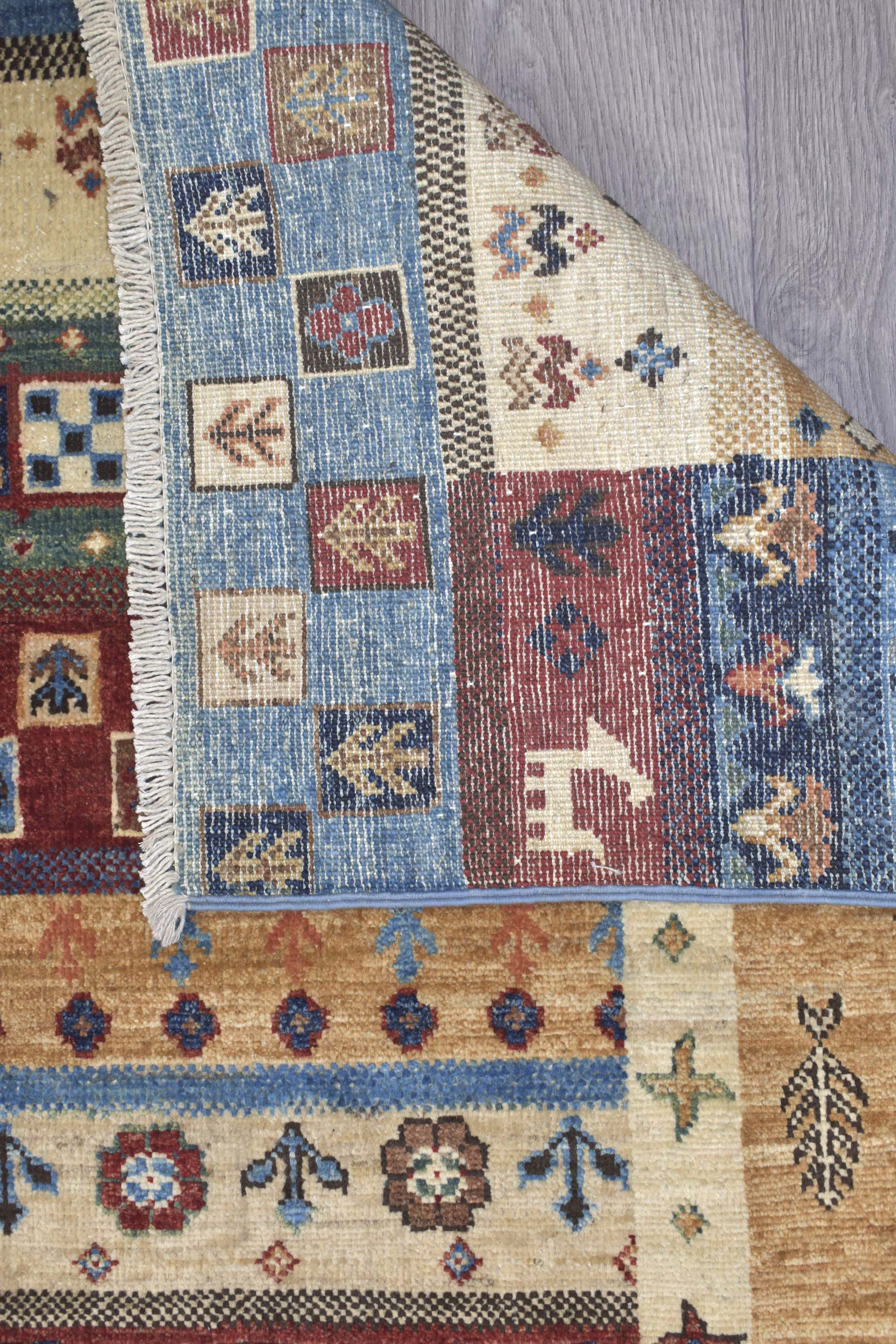 Multicolour Pictorial Afghan Khurjin Chobi 239cm x 173cm