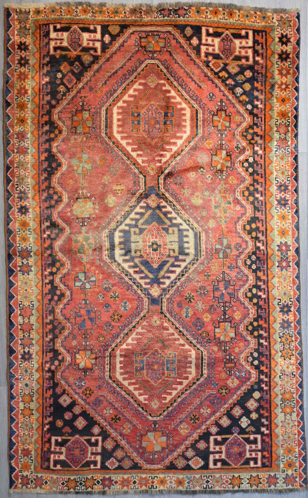 Semi-Antique Tribal Persian Shiraz Wool Rug 250cm x 150cm