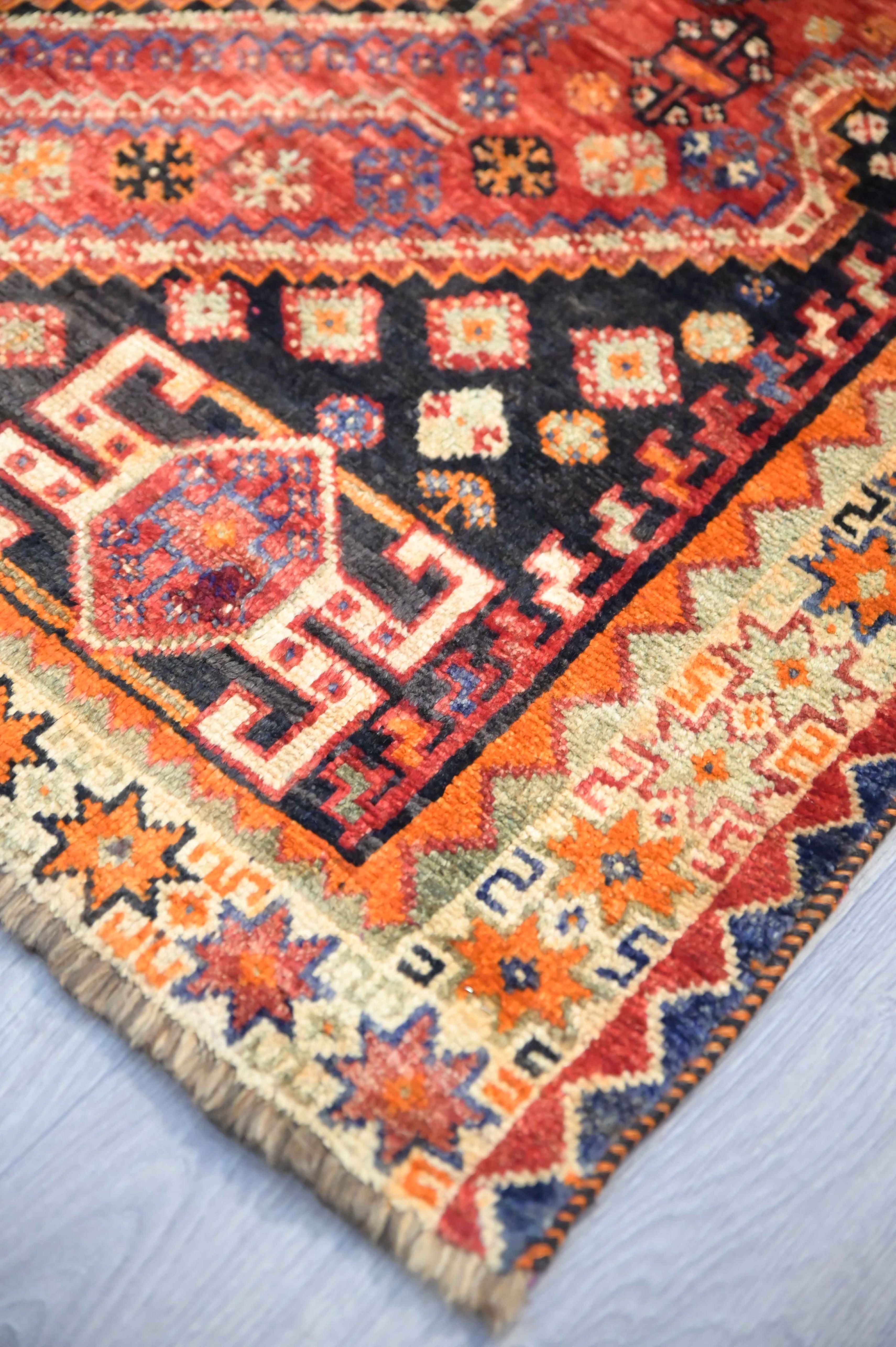 Semi-Antique Tribal Persian Shiraz Wool Rug 250cm x 150cm