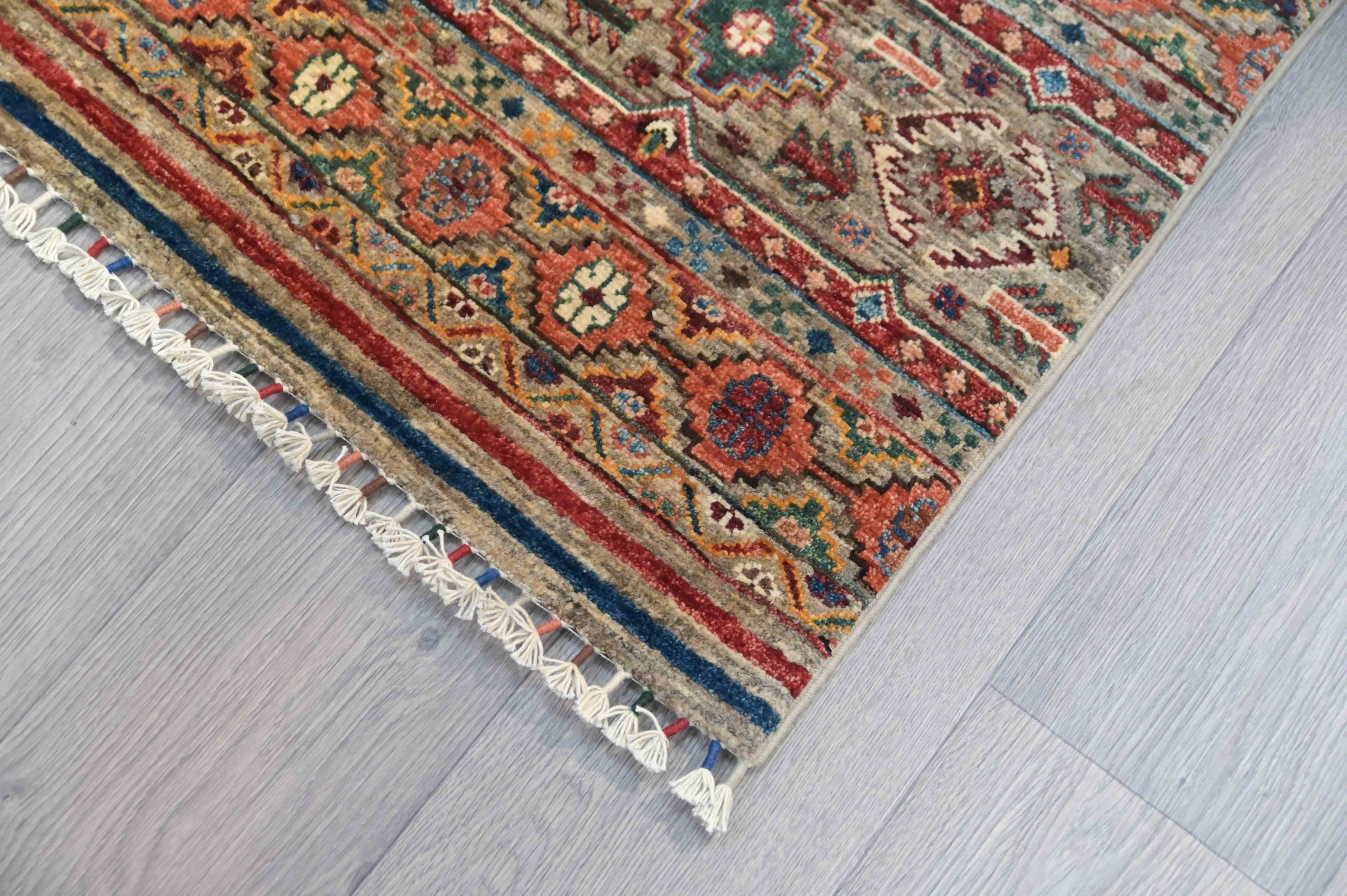 Multicolour Afghan Veg Dye Khurjin Runner 292cm x 82cm