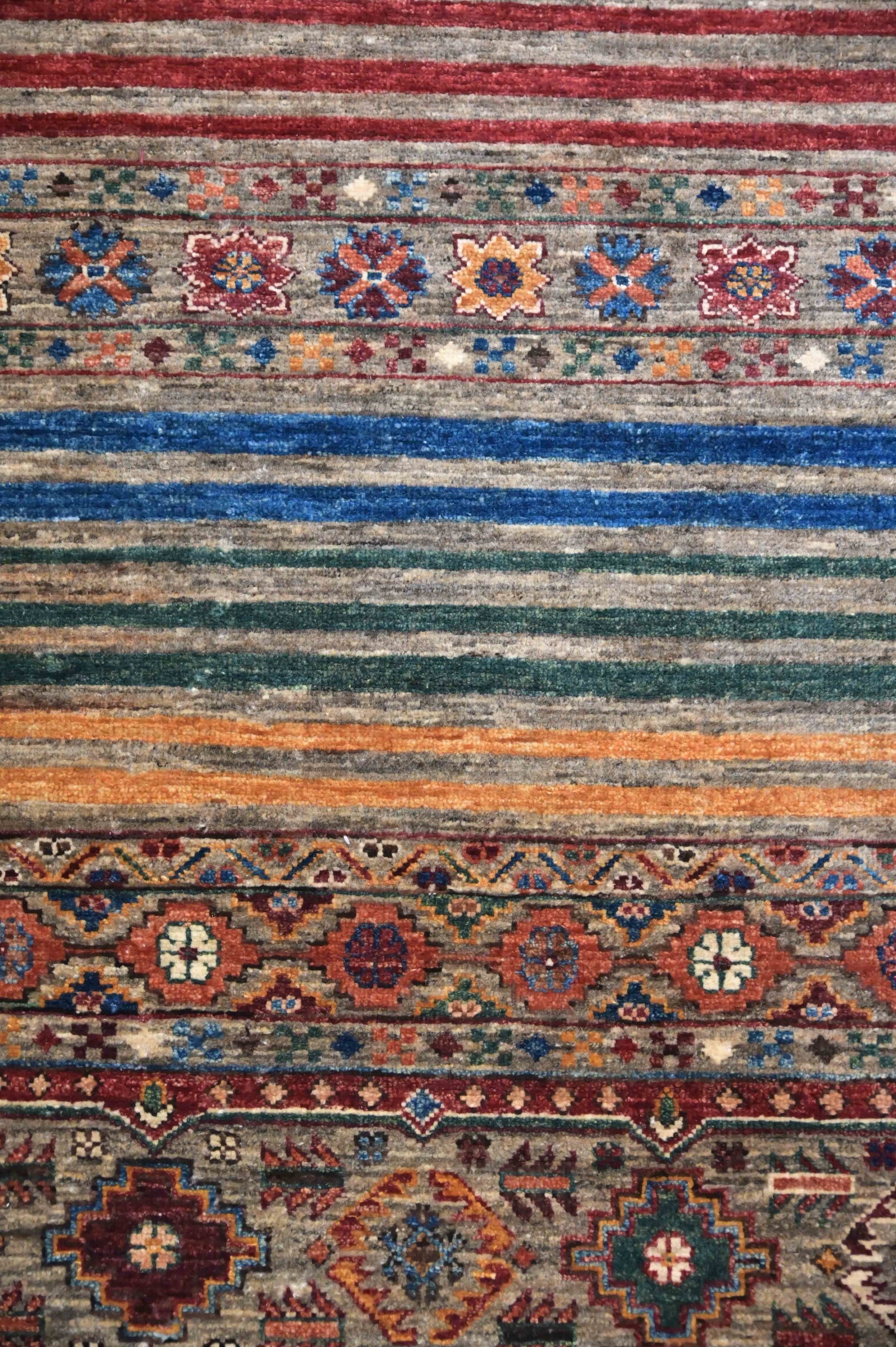 Multicolour Afghan Veg Dye Khurjin Runner 292cm x 82cm