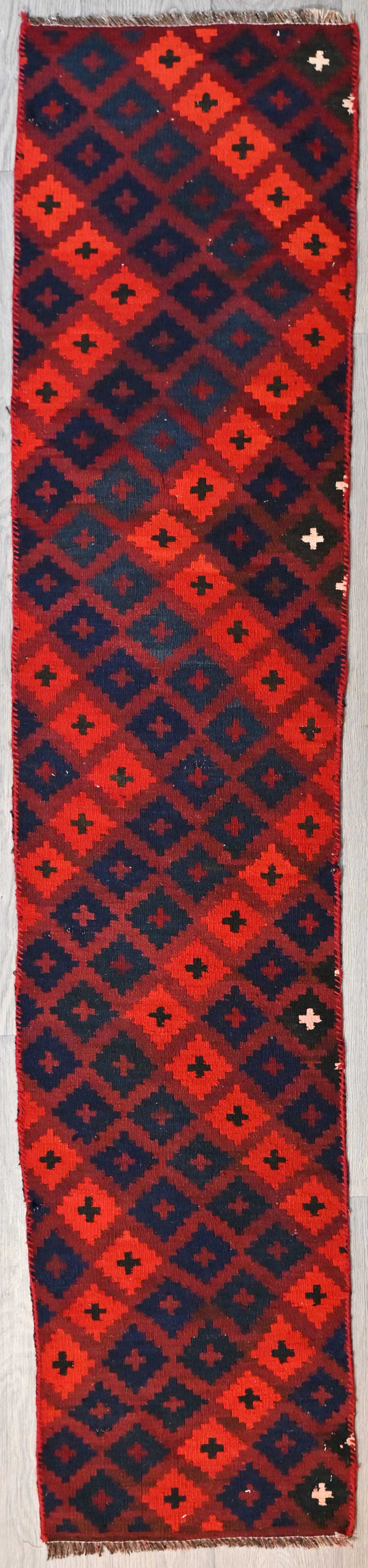 Finely Handknotted Wool Ghalmori Kilim Runner (H233 x W49)