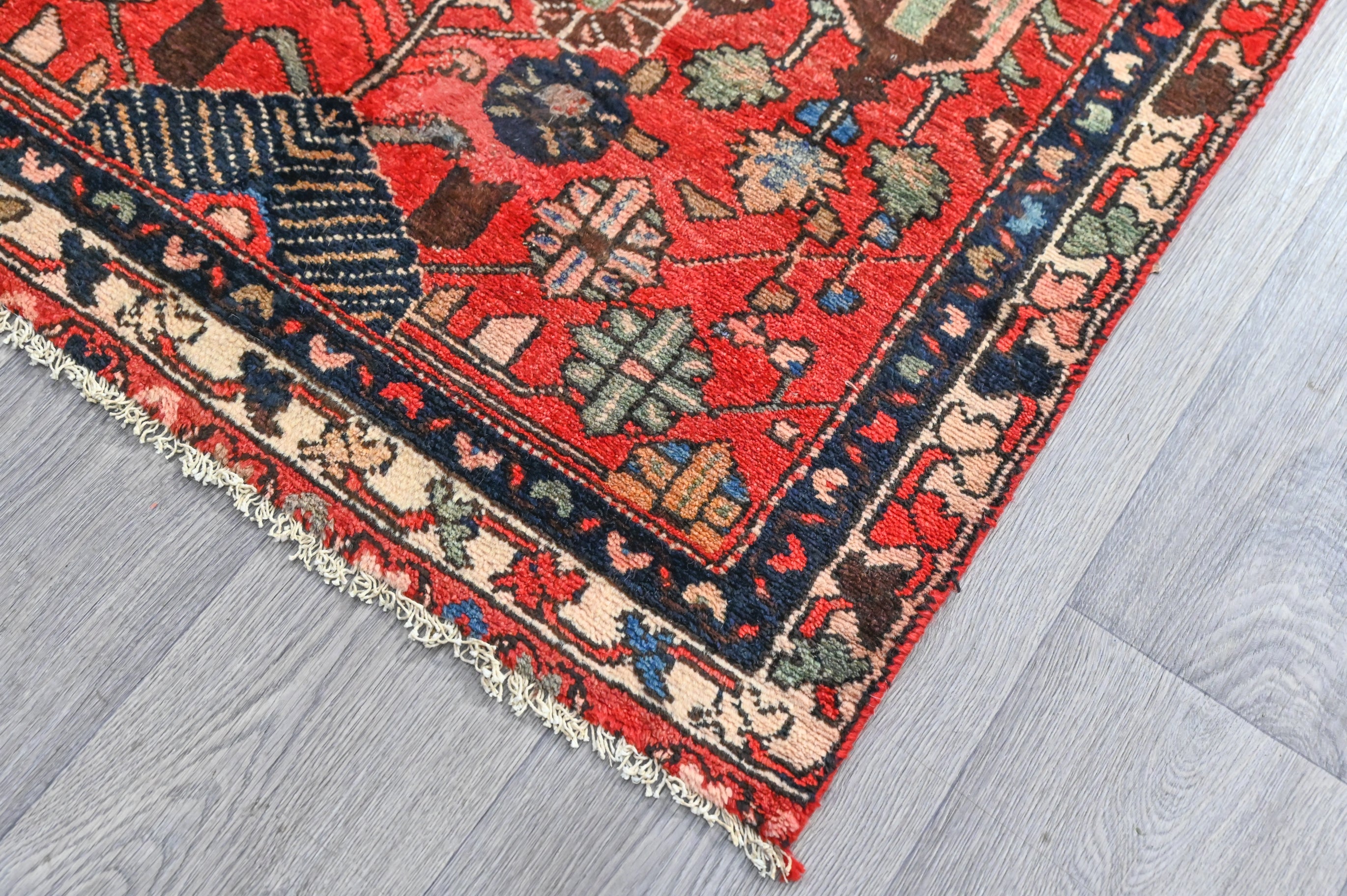 Vintage Wool Persian Hamadan Runner 320cm x 97cm