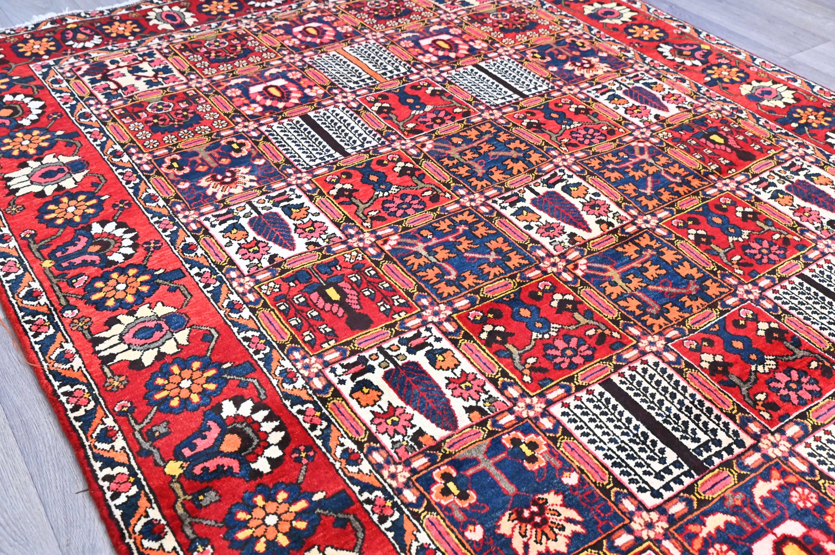 Red Persian Bakhtiari Wool Rug 307cm x 200cm