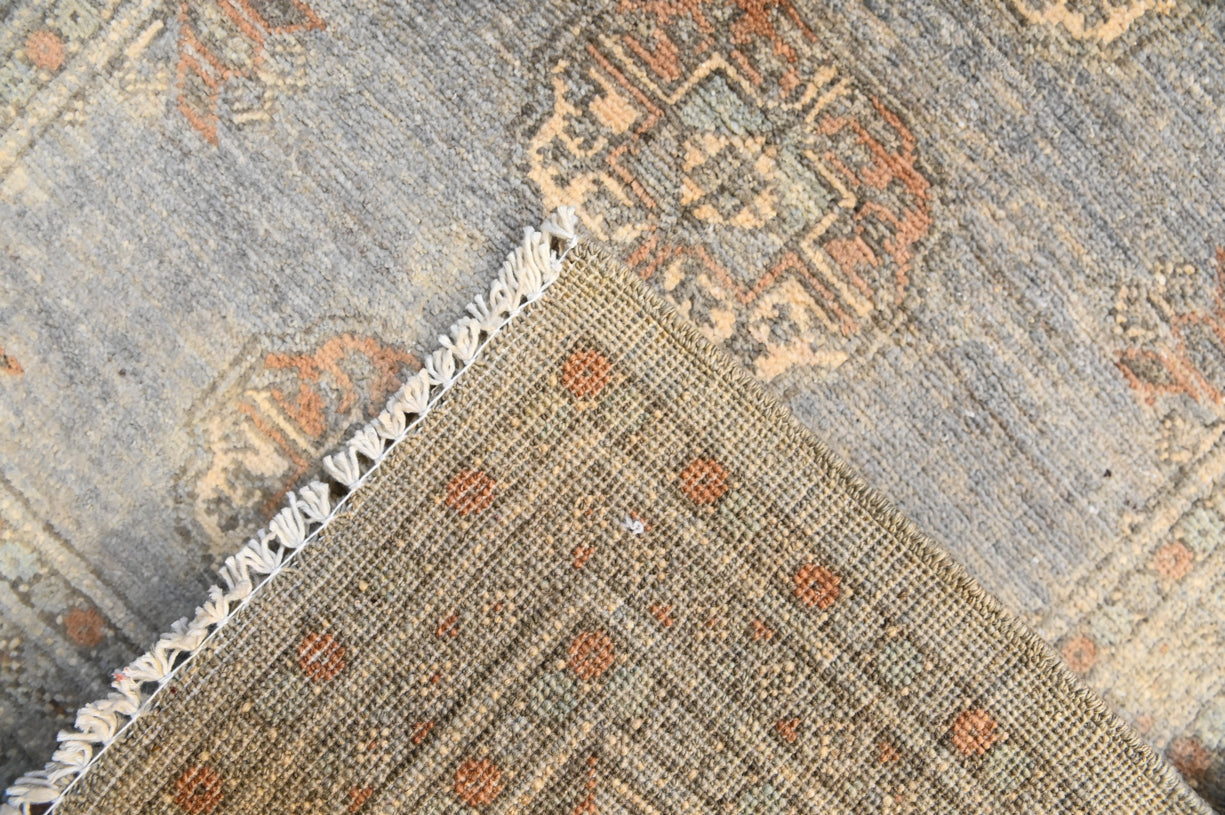 Grey Afghan Chobi Wool Runner 153cm x 64cm