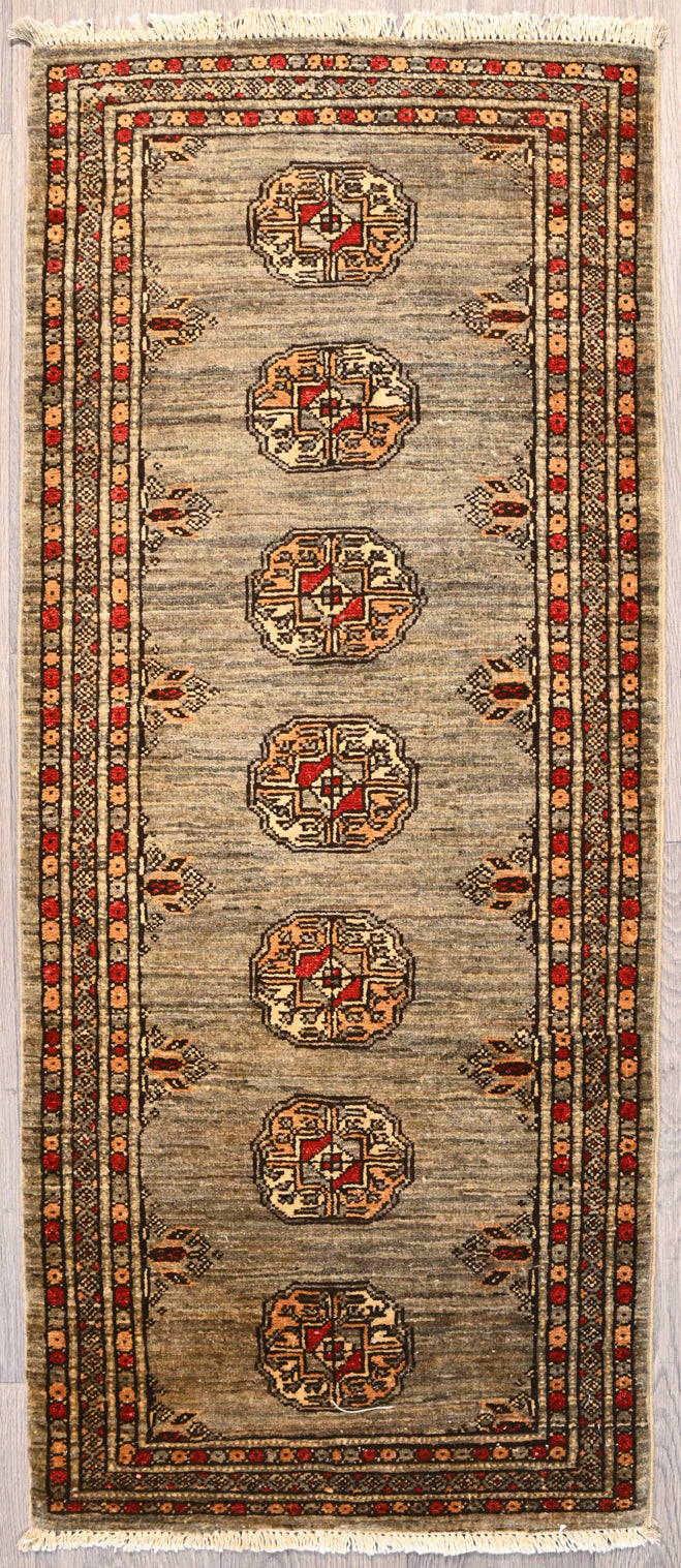 Brown Afghan Chobi Wool Runner 158cm x 66cm