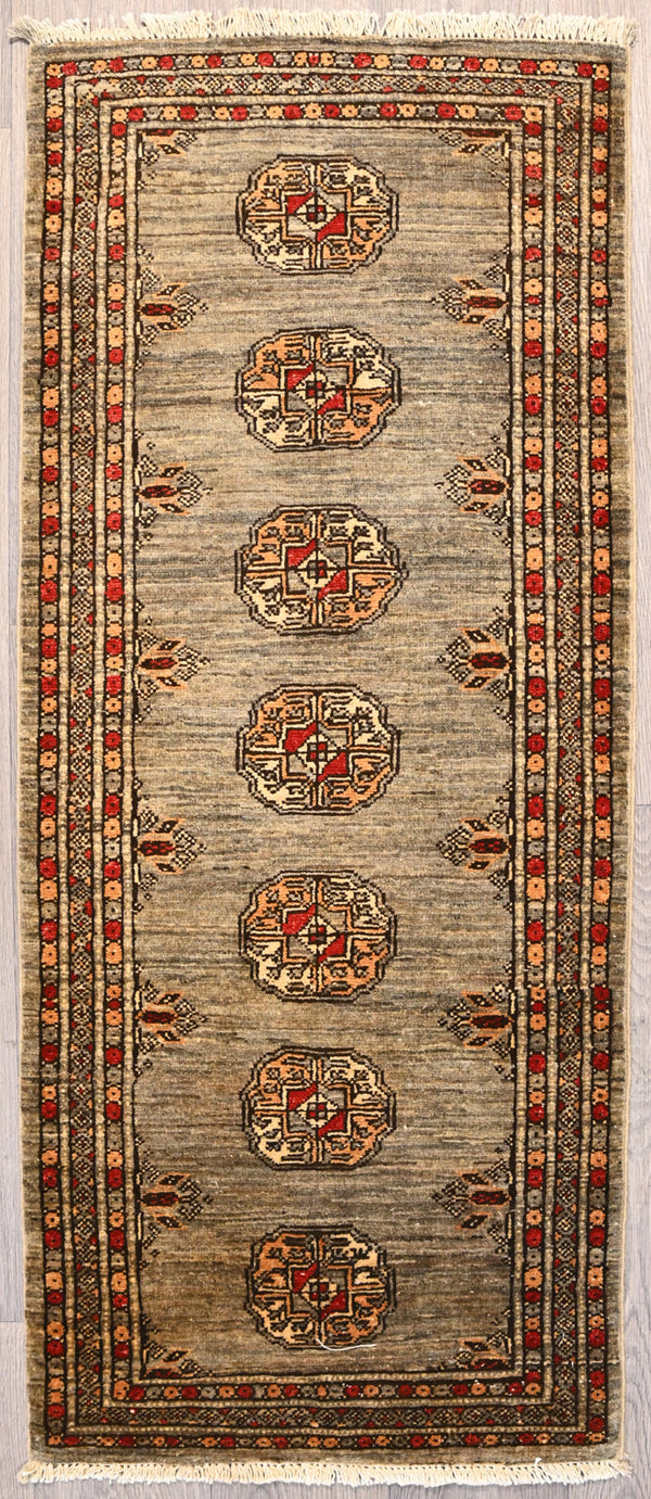 Brown Afghan Chobi Wool Runner 158cm x 66cm