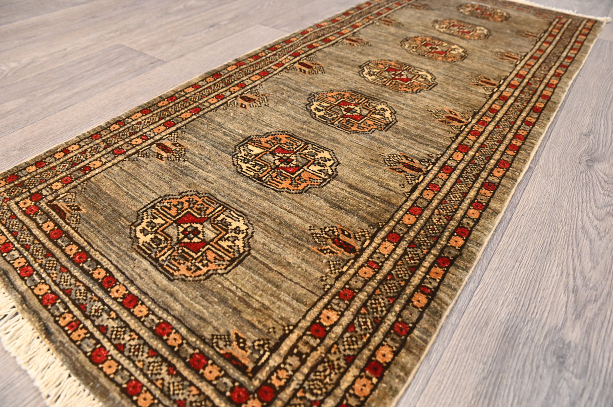 Brown Afghan Chobi Wool Runner 158cm x 66cm