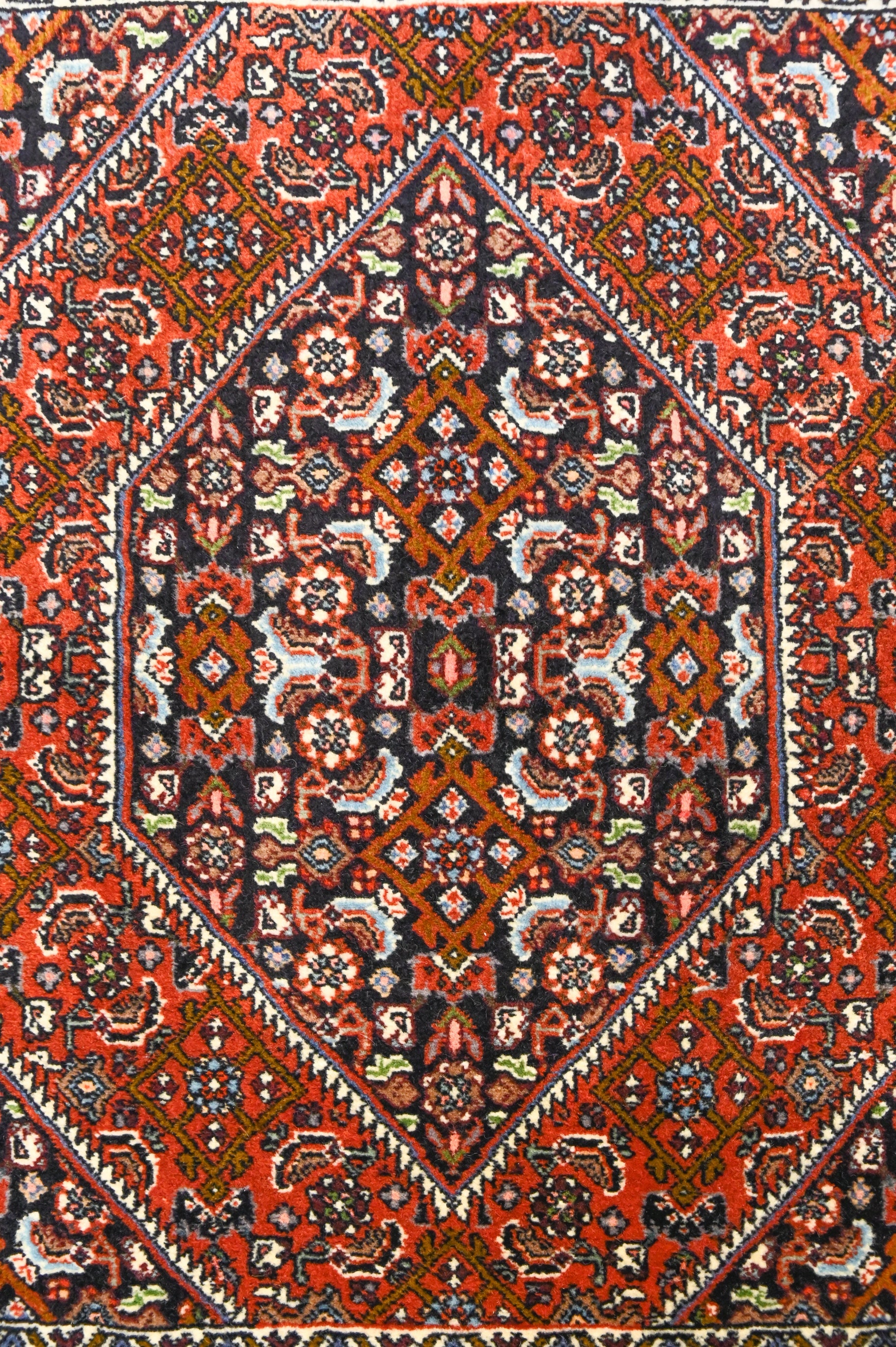 Orange Fine Persian Bijar Rare Doormats 70cm x 60cm