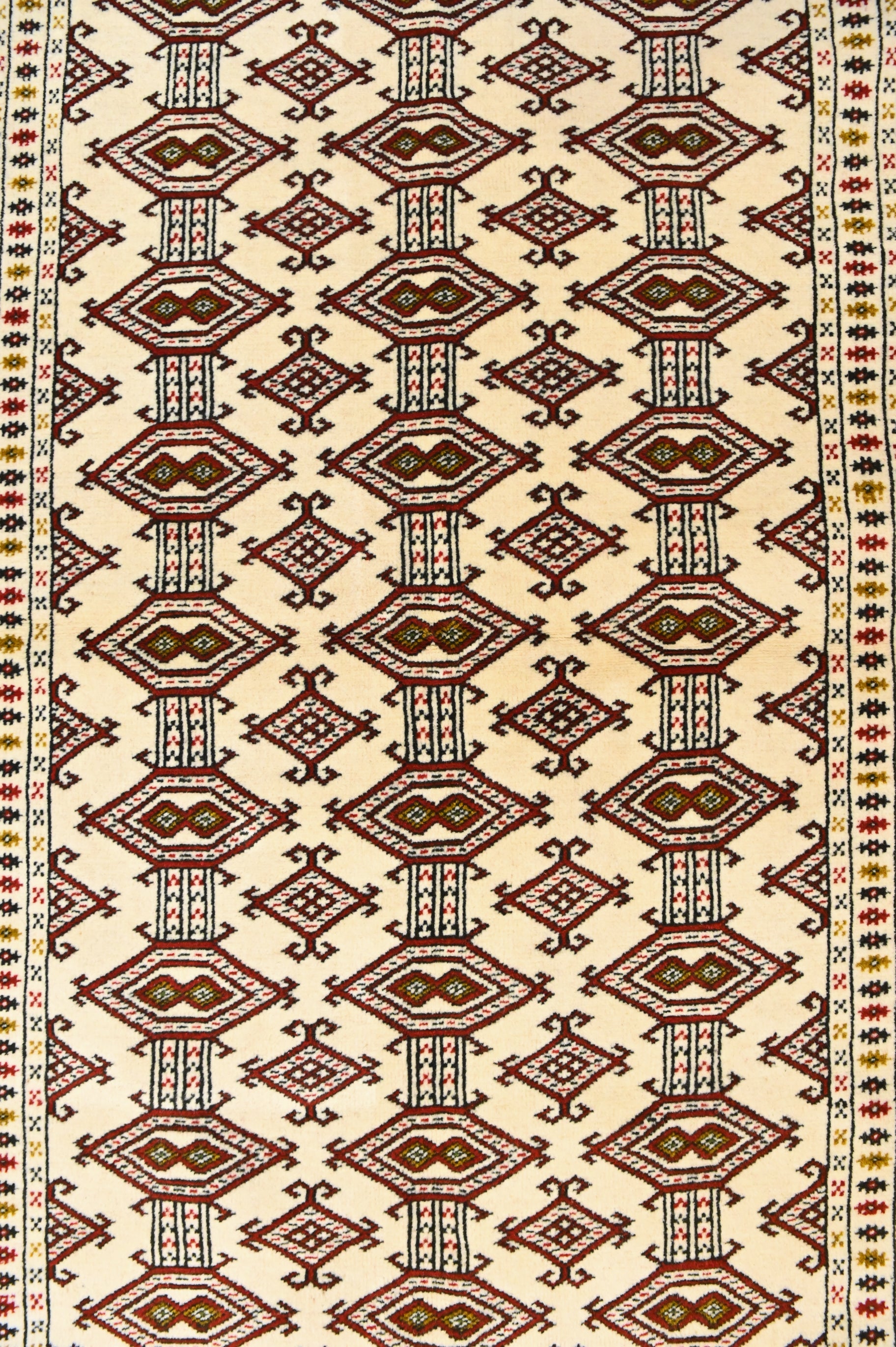 Beige Persian Turkoman Wool Rug 170cm x 117cm