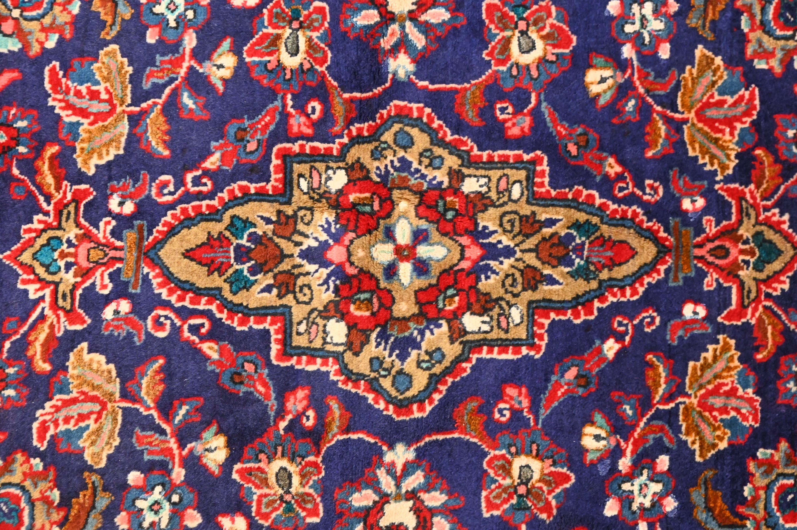 Navy Persian Sarouk Wool Rug  155cm x 105cm