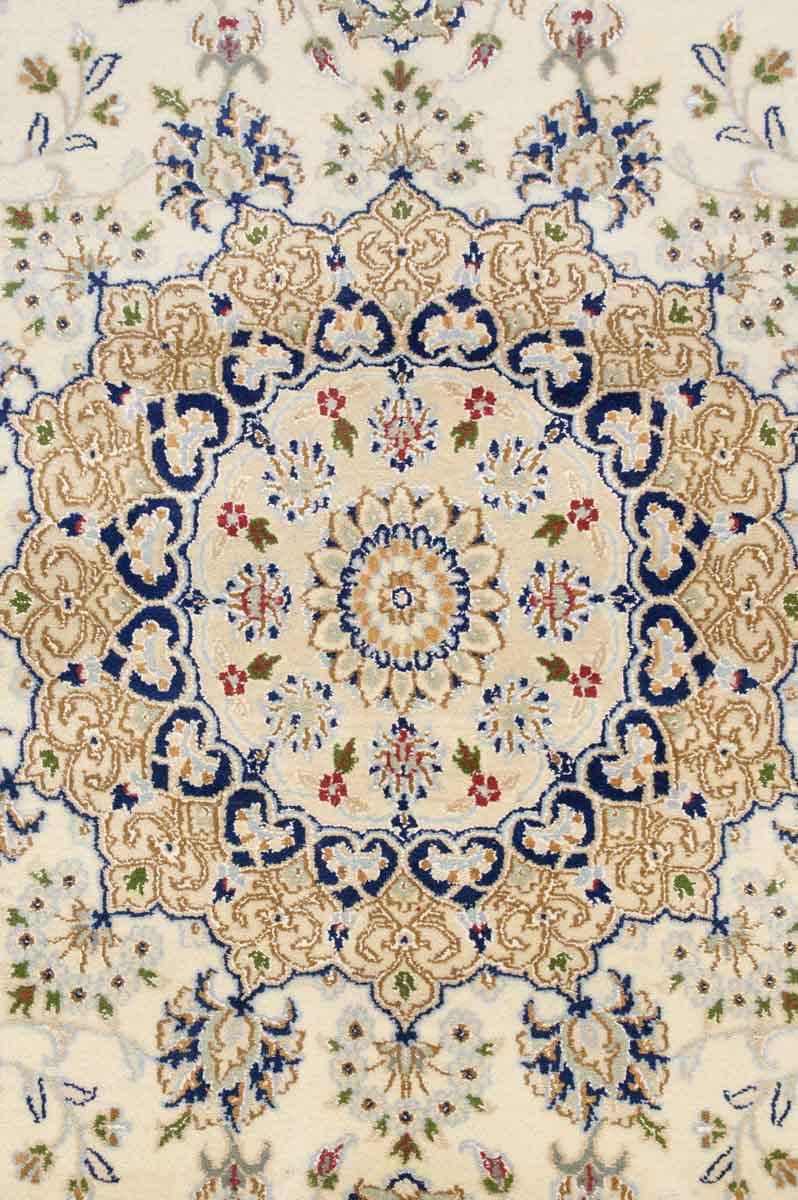 Cream Fine Nain Jaipur  Silk n Wool Rug 263cm x 377cm K856