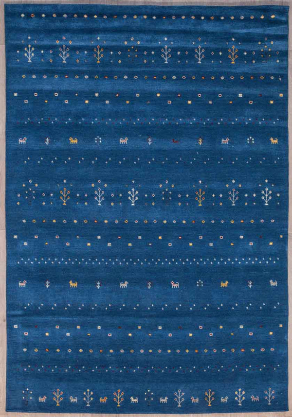 Blue Perez Gabbeh Wool Rug 290cm x 200cm