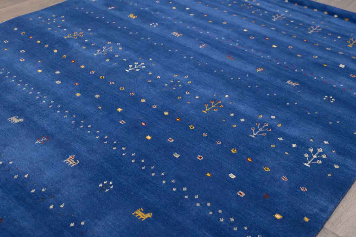 Blue Perez Gabbeh Wool Rug 290cm x 200cm