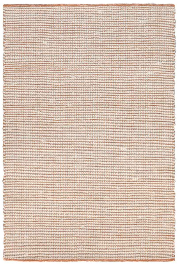 Lucia Terracotta and Ivory Handknotted Flatwoven Wool Rug