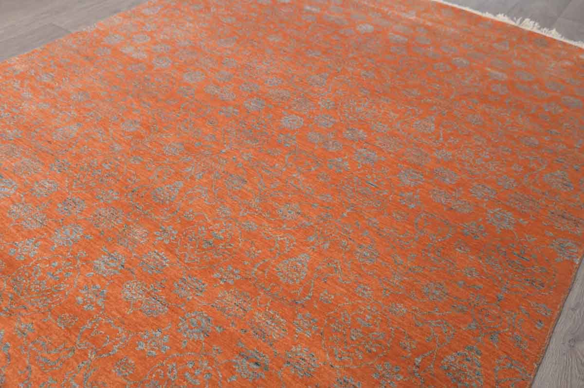 Terracotta Modern Surah Wool Rug 298cm x 190cm