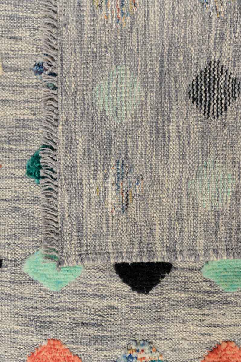 Grey Barjasta Afghan Wool Kilim 146cm x 103cm