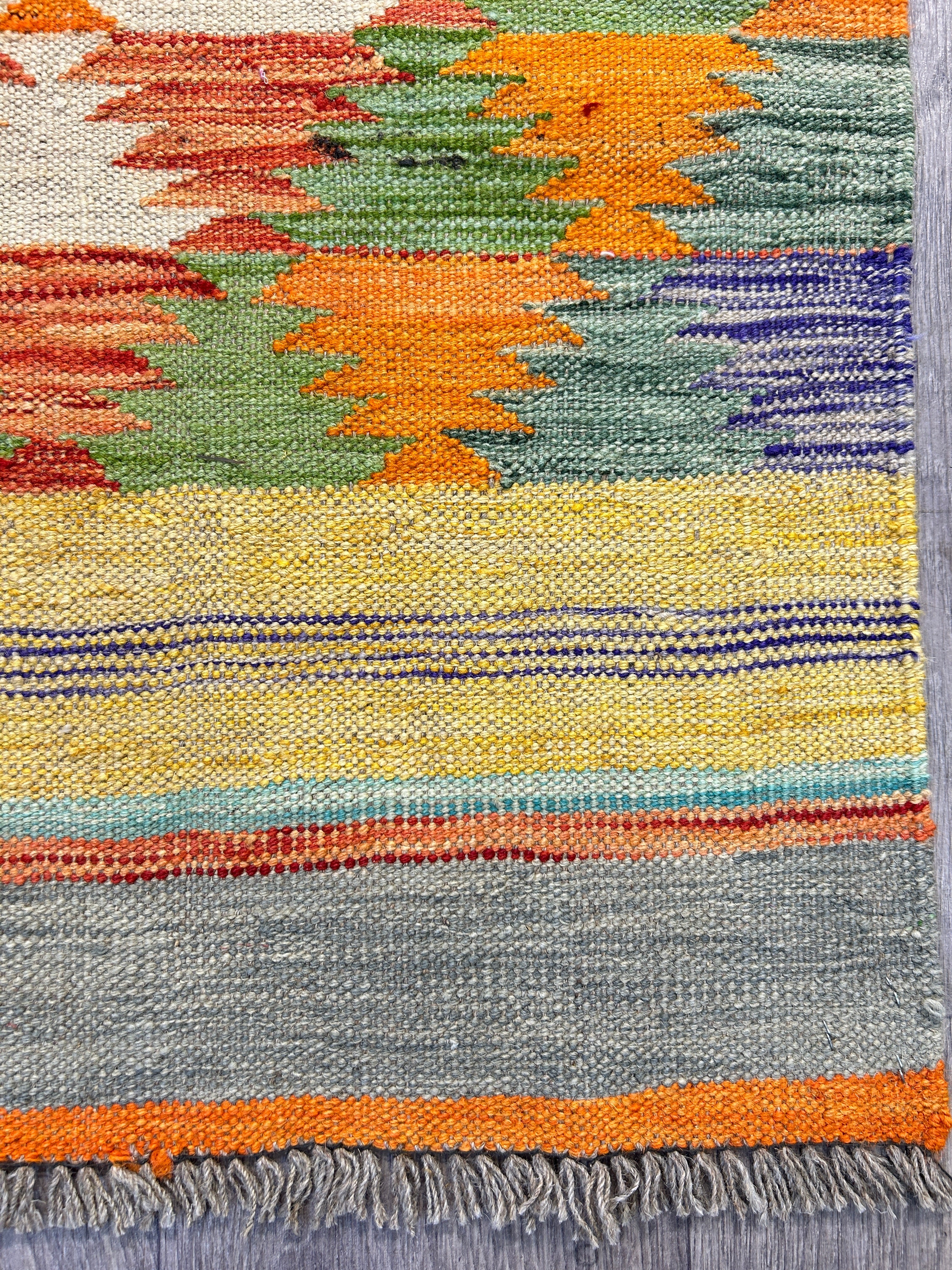 Multicolour Afghan Boho Kilim Runner 197cm x 65cm