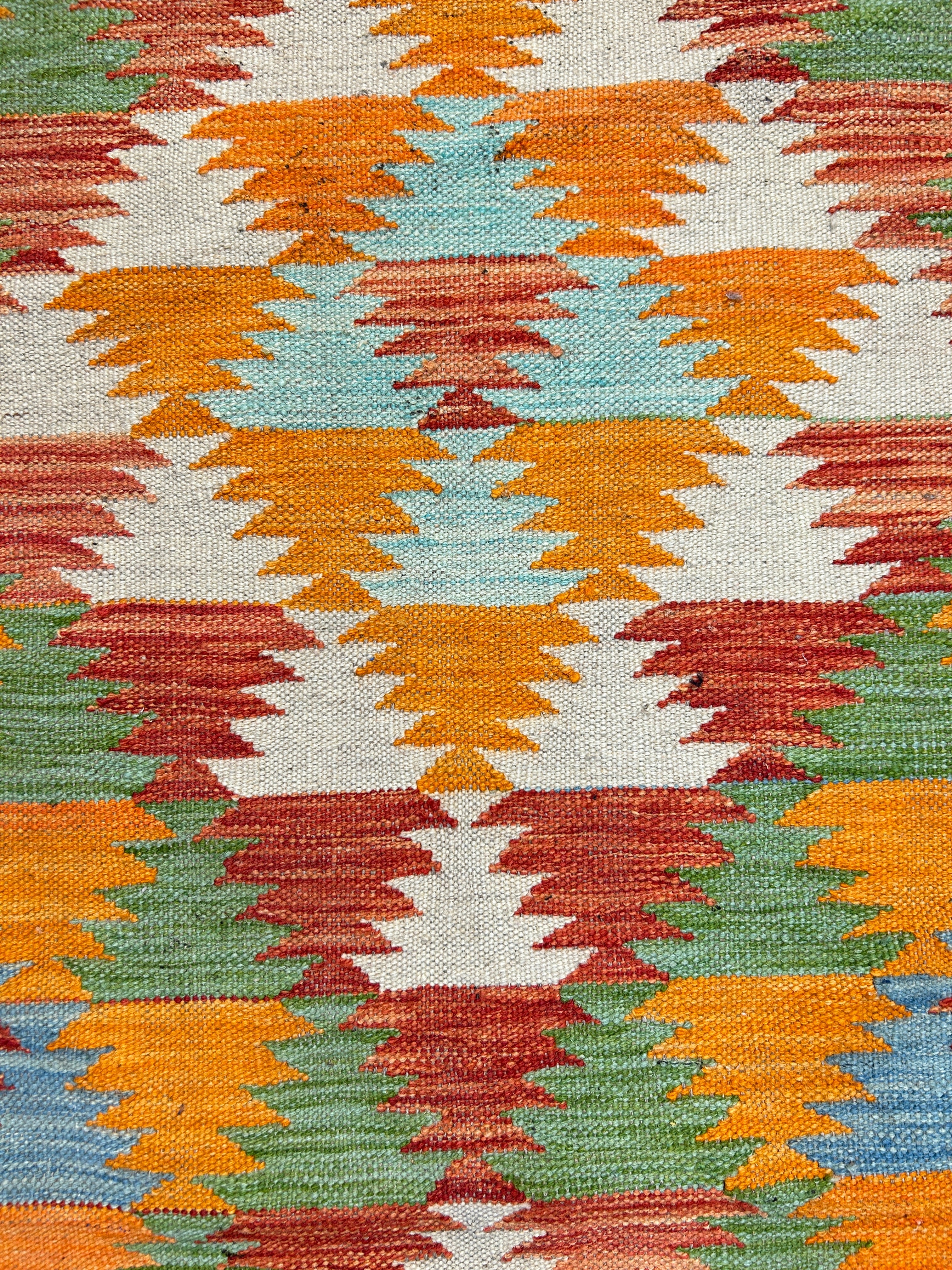 Multicolour Afghan Boho Kilim Runner 197cm x 65cm