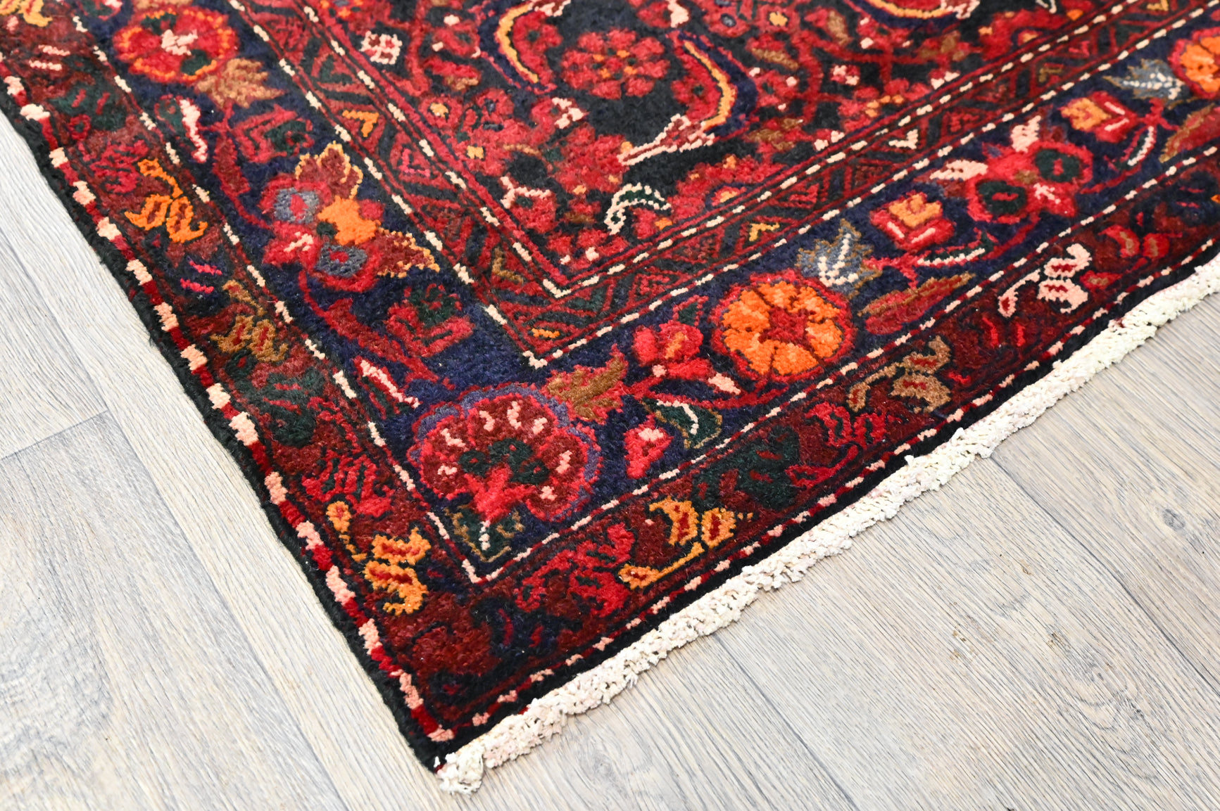 Burgundy Red Persian Hamadan Wool Runner 295cm x 102cm