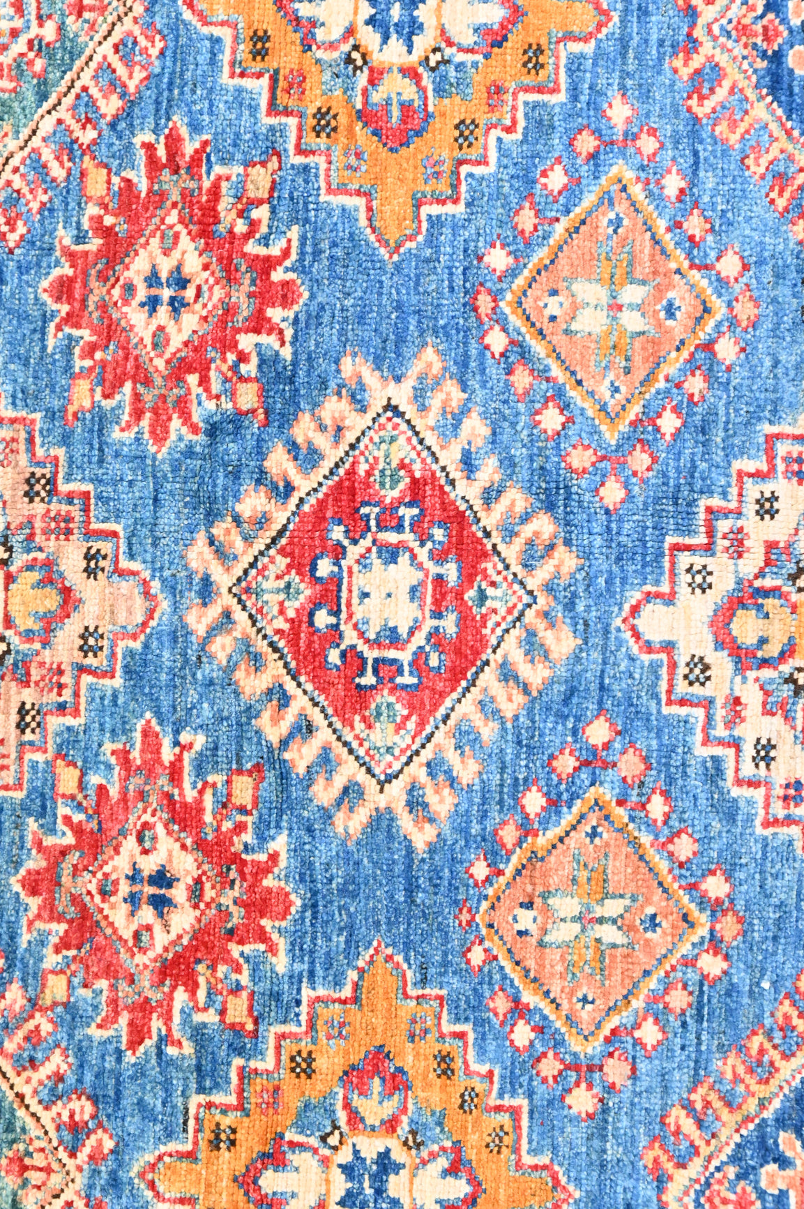 Blue Fine Afghan Super Kazak Rug 197cm x 148cm K513