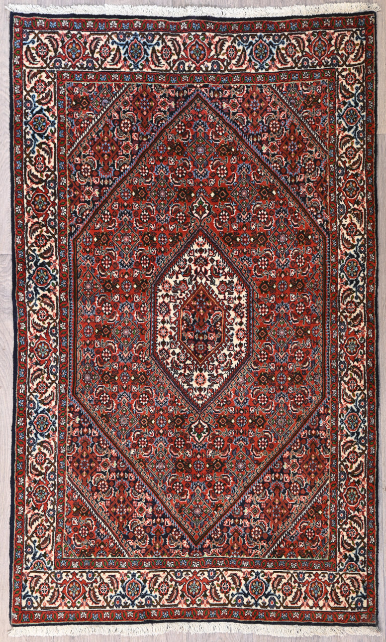 Red Fine Persian Bijar Wool Rug 190cm x 130cm