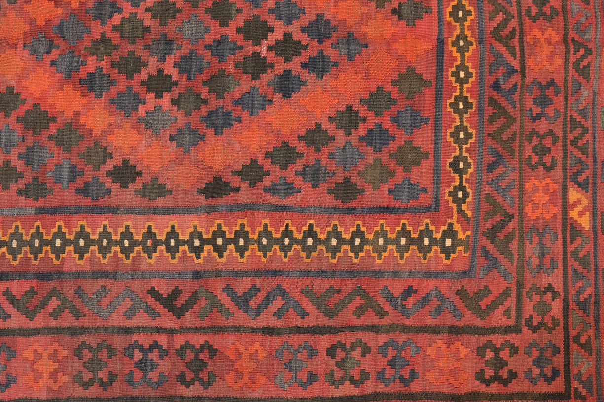 Muted Red Vintage 1970s Persian kilim 280cm x 200cm