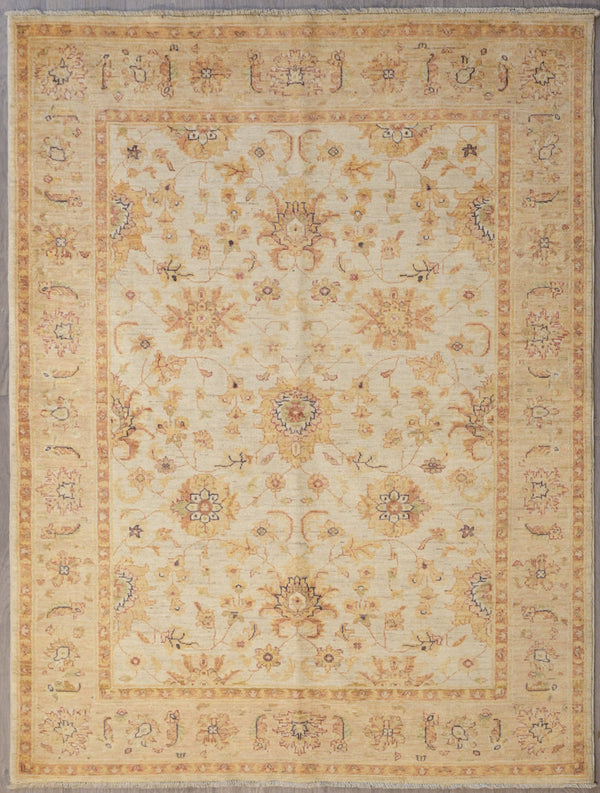 Cream and Orange Fine Afghan Chobi 195cm x 147cm