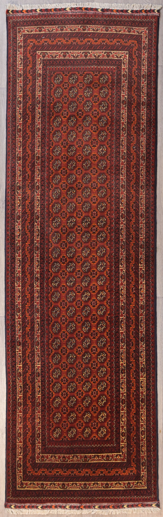 Red Afghan Khoja Roshnai Runner 284cm  x86cm