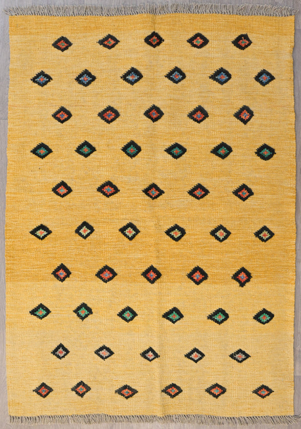 Gold Persian Barjasta Kilim 152cm x 109cm