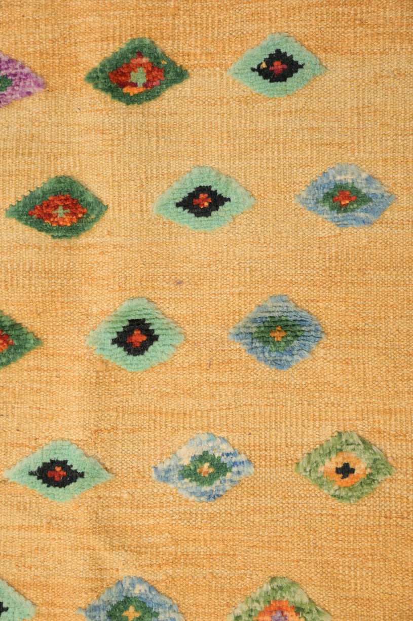 Golden Yellow Persian Barjasta Kilim 150cm x 103cm