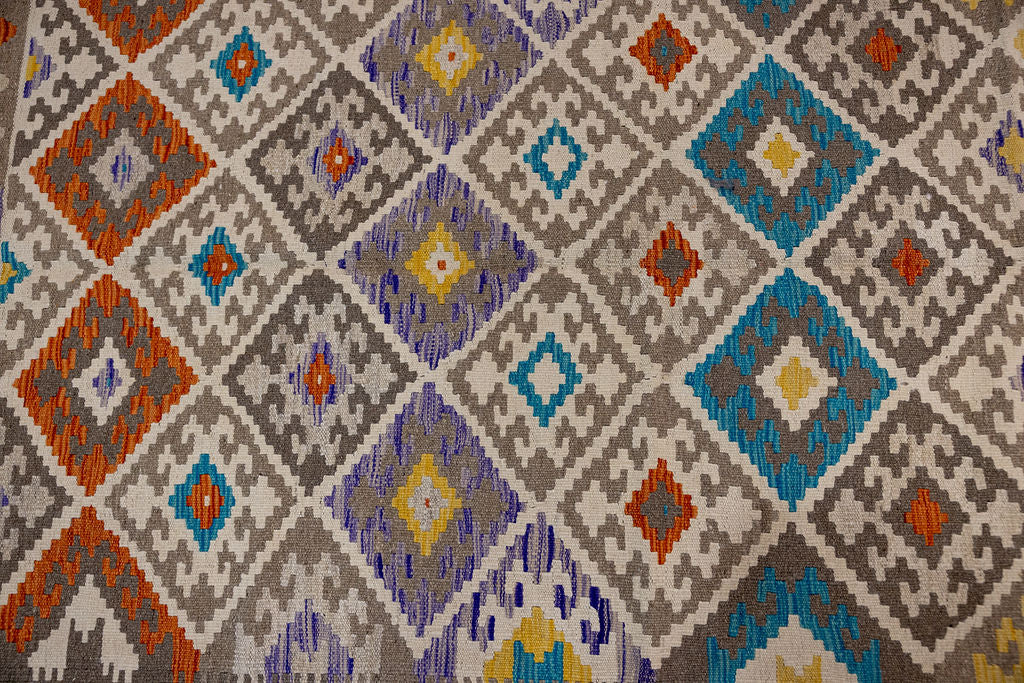 Muted Boho Kilim Wool Rug 254cm x 176cm
