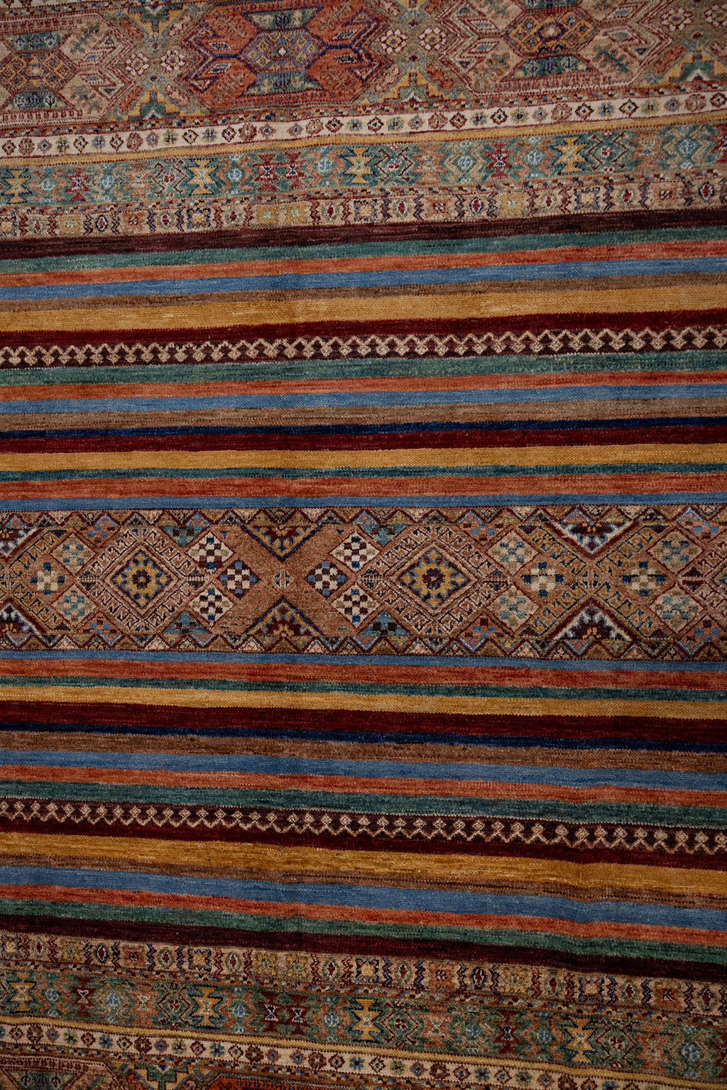 Multicolour Afghan Khurjin Chobi Wool Rug 294cm x 199cm