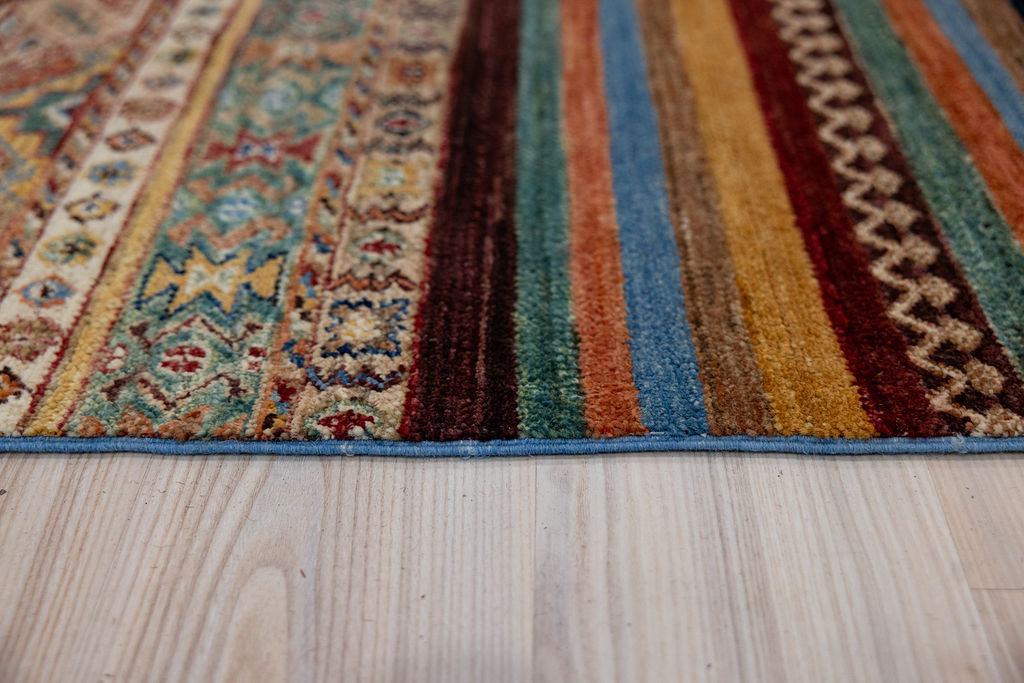 Multicolour Afghan Khurjin Chobi Wool Rug 294cm x 199cm