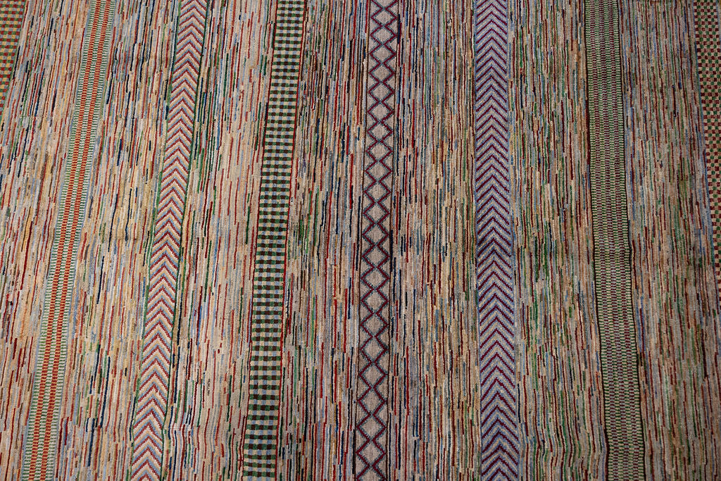 Green Afghan Chobi Gabbeh Wool Rug 289cm x 197cm