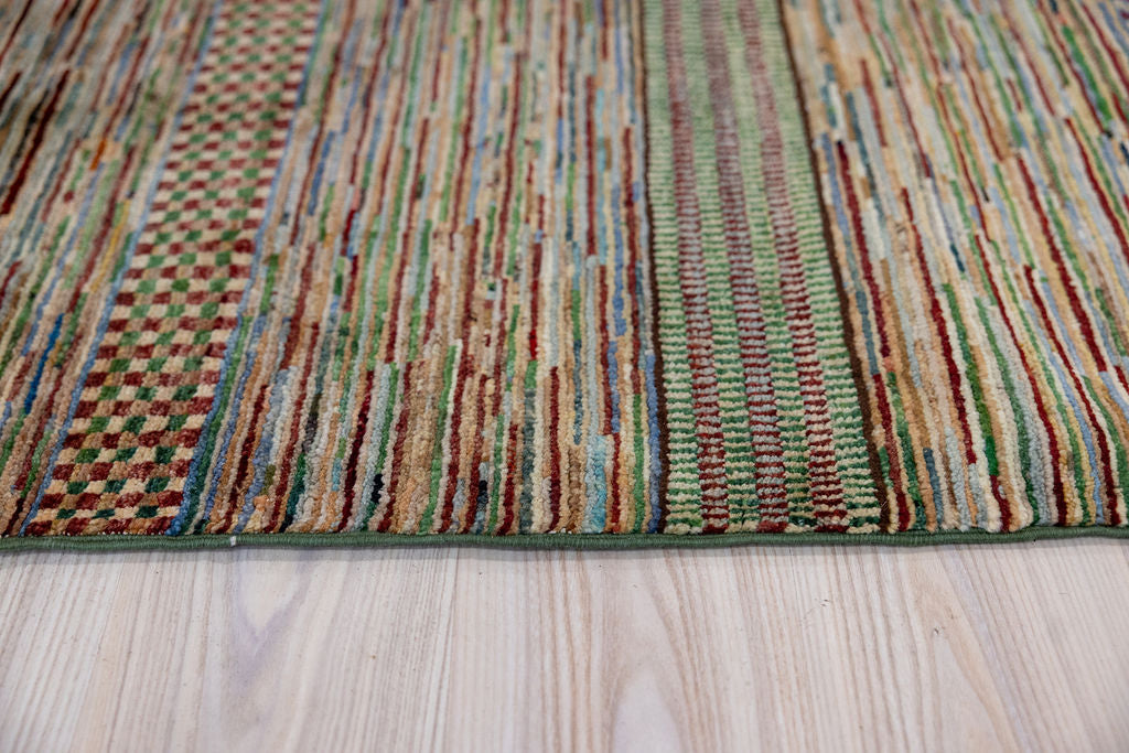 Green Afghan Chobi Gabbeh Wool Rug 289cm x 197cm