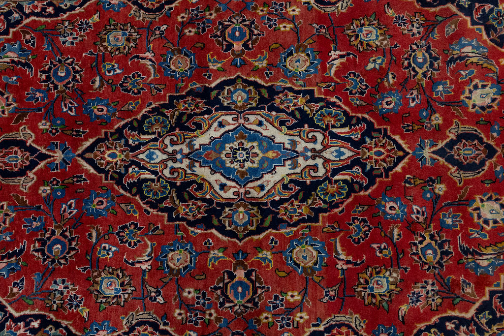Red Persian Kashan Wool Rug 240cm x 140cm