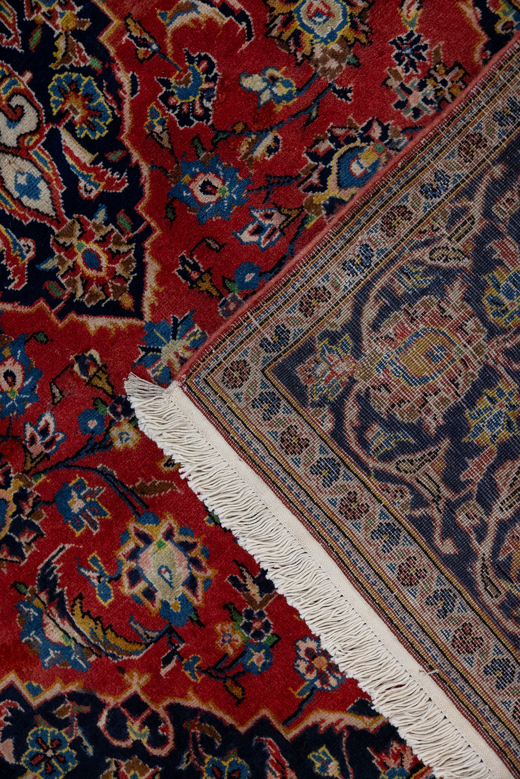 Red Persian Kashan Wool Rug 240cm x 140cm
