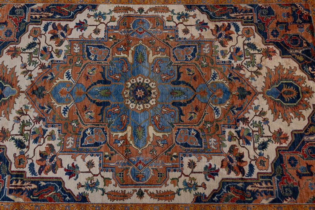 Terracotta Rust Afghan Chobi Wool Rug 322cm x 201cm