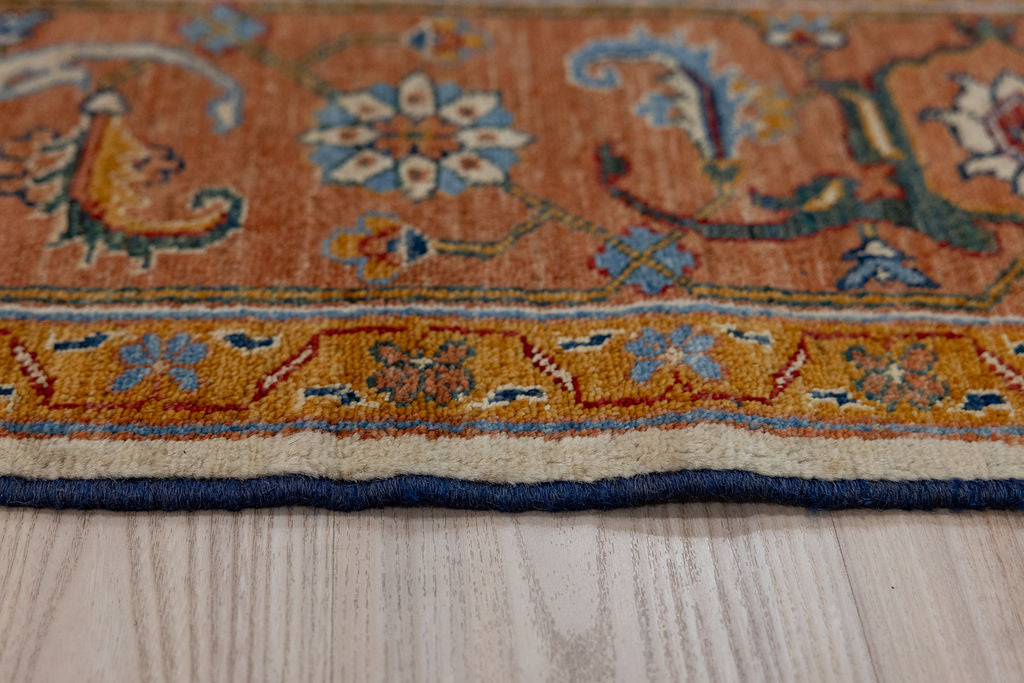 Terracotta Rust Afghan Chobi Wool Rug 322cm x 201cm