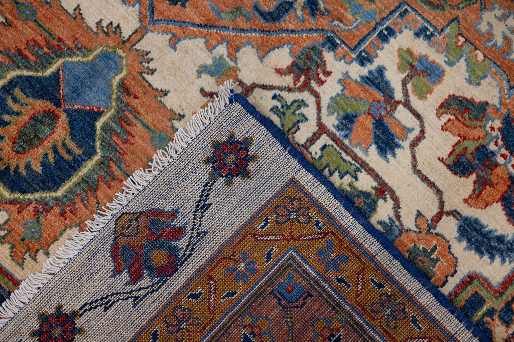 Terracotta Rust Afghan Chobi Wool Rug 322cm x 201cm