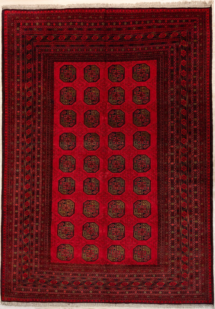 Red Afghan Kundus Filpa Wool Rug 340cm x 252cm
