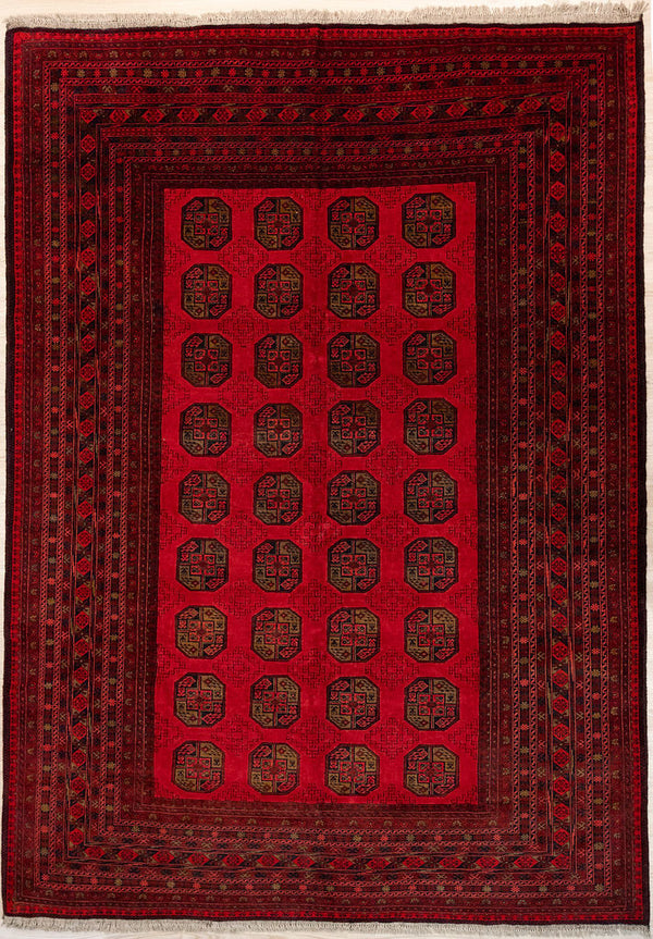Red Afghan Kundus Filpa Wool Rug 340cm x 252cm